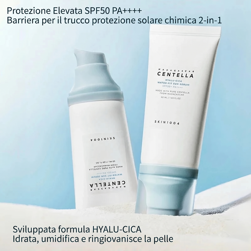 SKIN1004 Hyalu-Cica Water-Fit Sun Serum: La Rivoluzione Coreana che Unisce Protezione e Idratazione