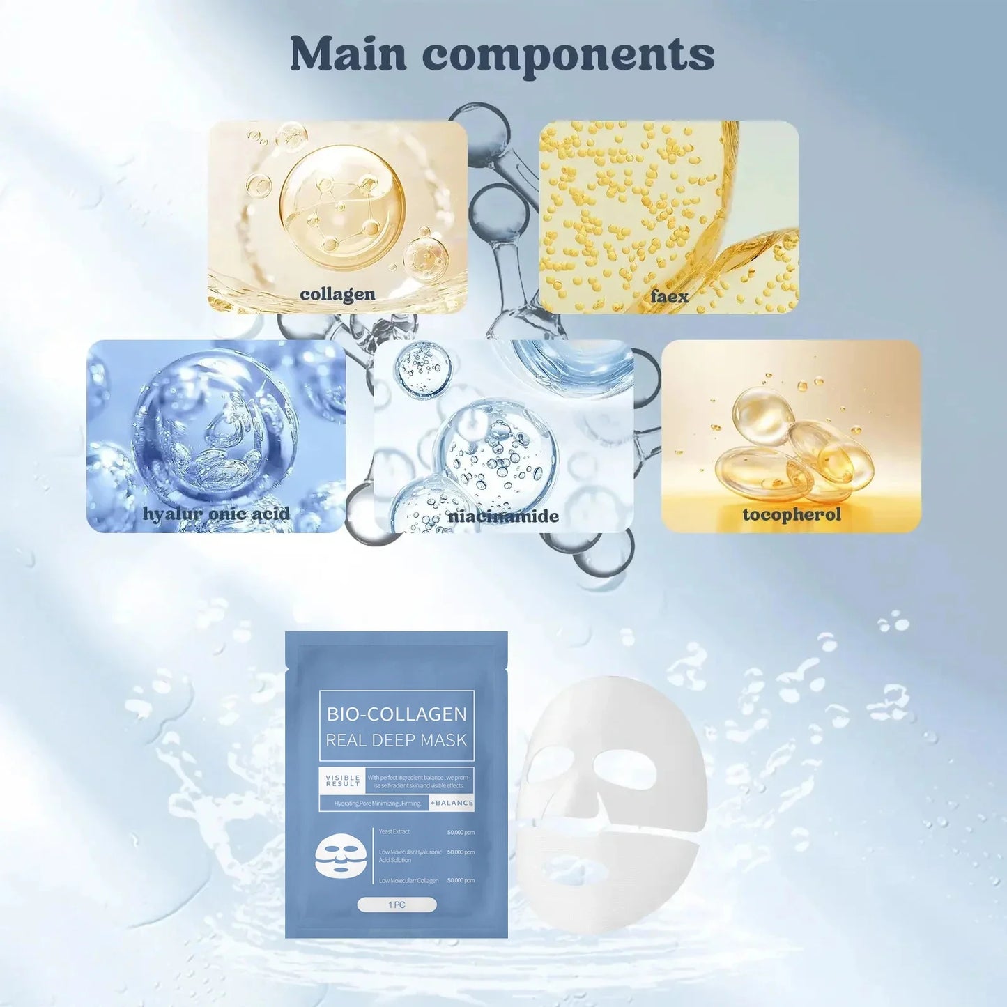 Maschera Viso Bio Collagene – Anti-Rughe, Idratante e Rassodante