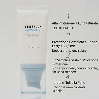 SKIN1004 Madagascar Centella Hyalu-Cica Water-Fit Sun Serum SPF50+ PA++++ – Siero Solare Idratante e Lenitivo