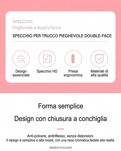 Mini specchio per il trucco pieghevole portatile