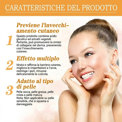 Soluzione Tonificante Acido Glicolico 7% | Esfoliante Anti-Acne e Rigenerante