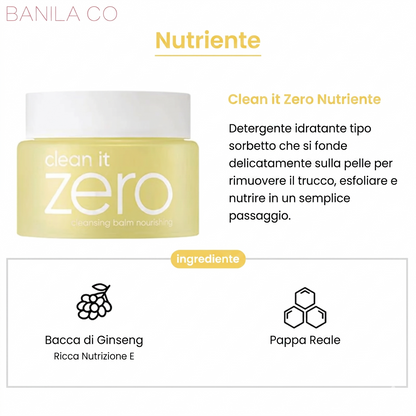 BANILA CO - Clean It Zero Nutriente (25ml) - Balsamo Struccante Ricco e Nutriente per Pelli Secche - Formato Viaggio