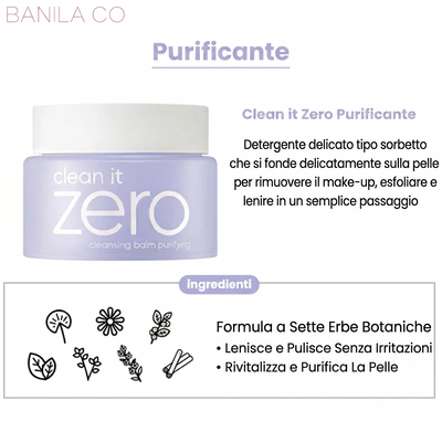 BANILA CO Clean It Zero Purificante - Balsamo Detergente Coreano Ipoallergenico con 7 Erbe Botaniche, 25ml - Formato Viaggio